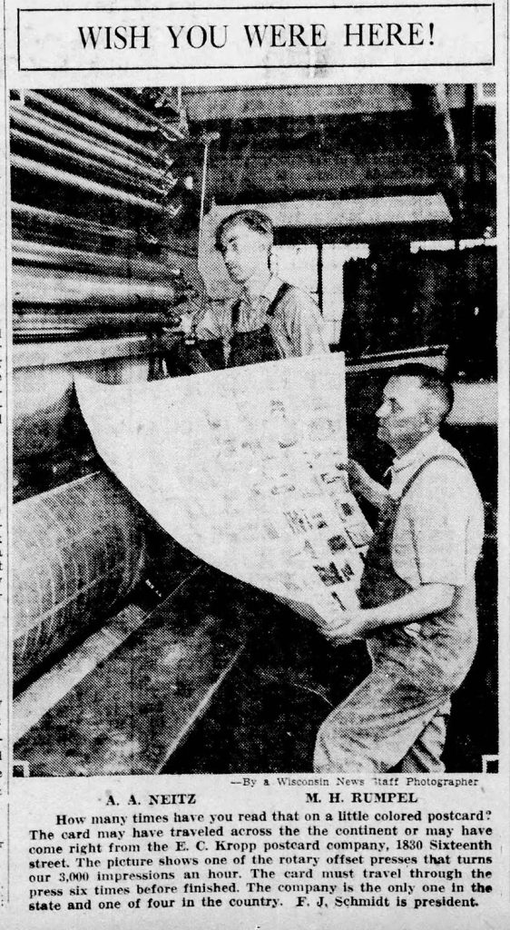 Newspaper article about Postcards