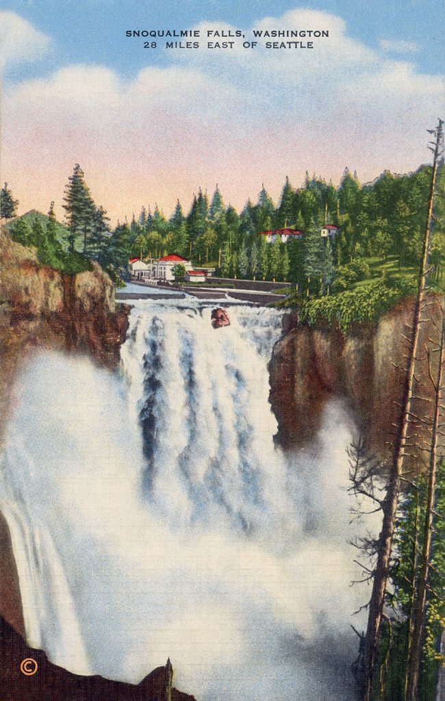 Front of Snoqualmie Falls Postcard by E.C. Kropp, Co.
