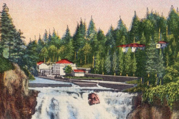 Front of Snoqualmie Falls postcard