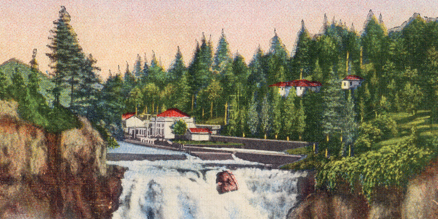 Front of Snoqualmie Falls postcard