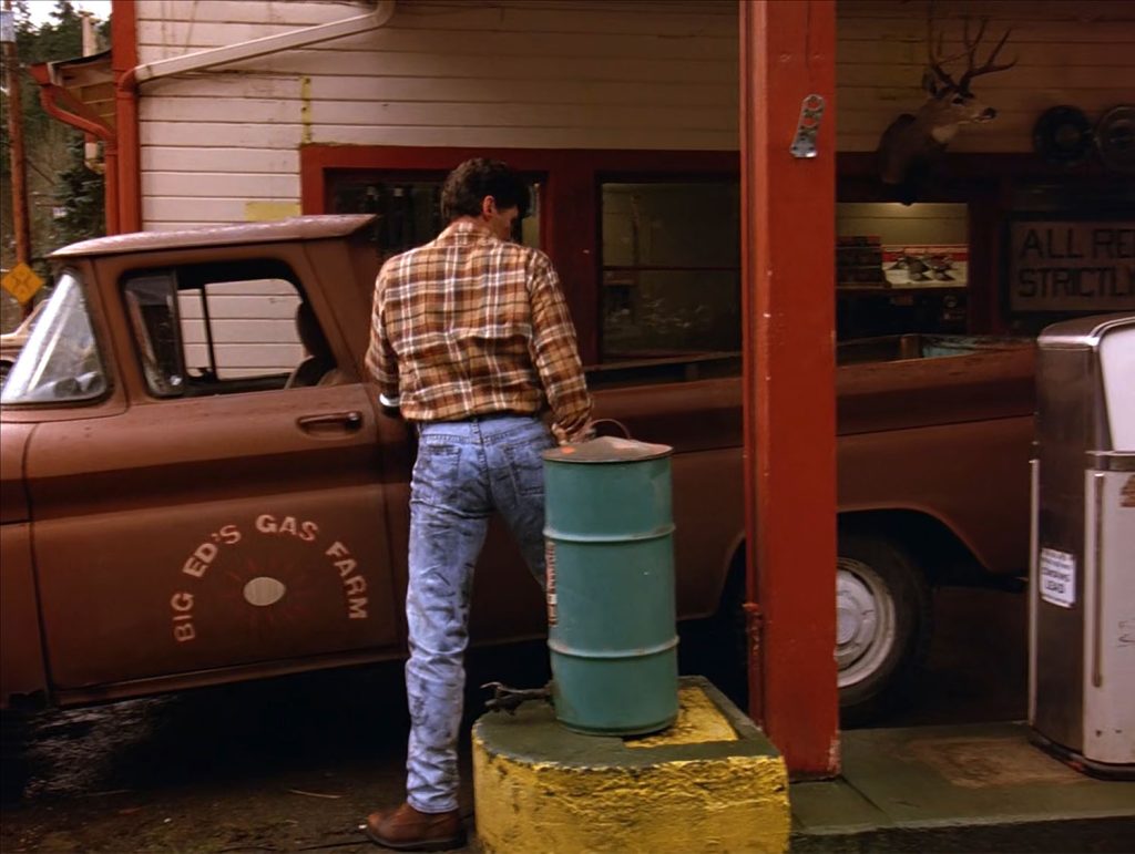 Big Ed pulling into Big Ed's Gas Farm