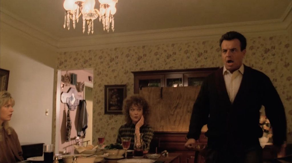Leland Palmer yelling "Where's my axe?" in the dining room
