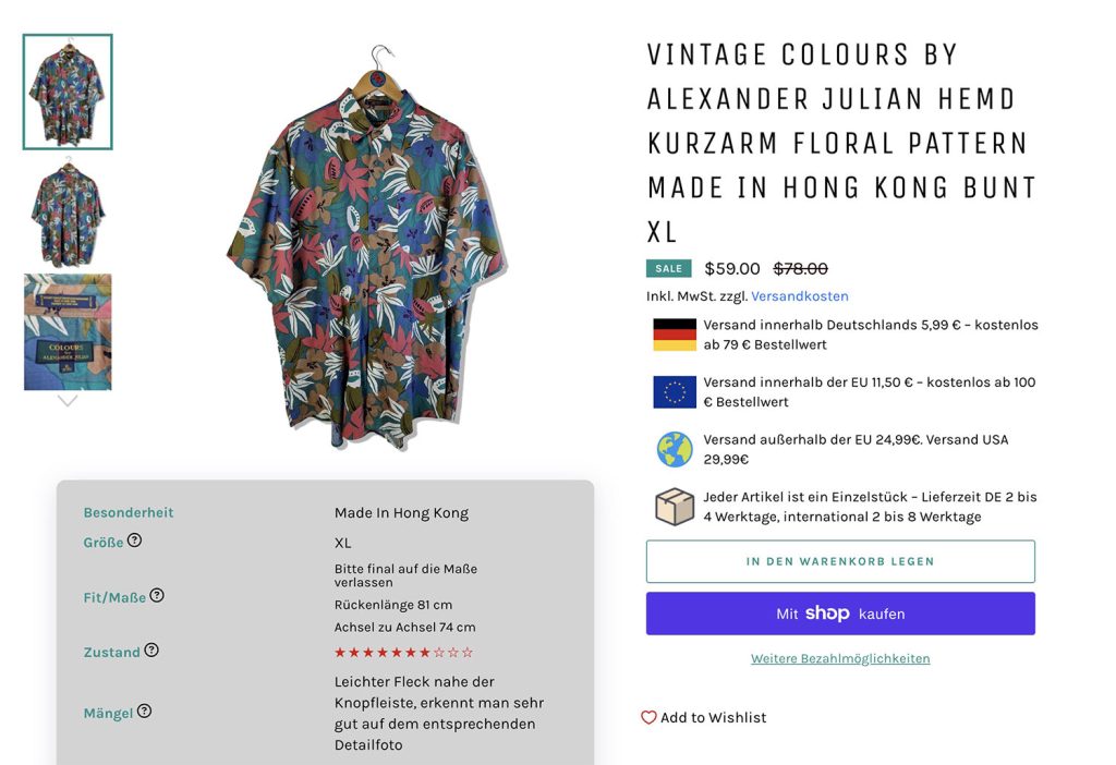 Website with Alexander Julian shirt