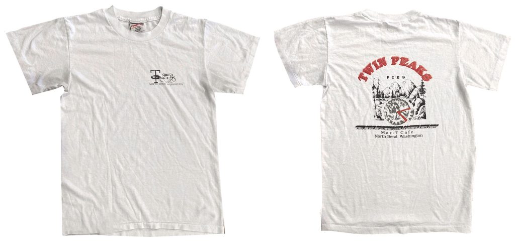 Front and back of a white Mar-T Cafe t-shirt