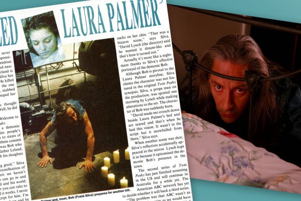 Newspaper article about Frank Silva and an image of Killer BOB