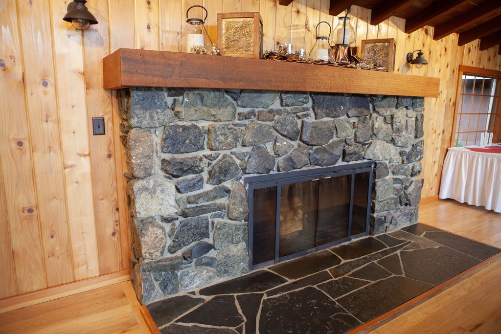 Fireplace in the dining room