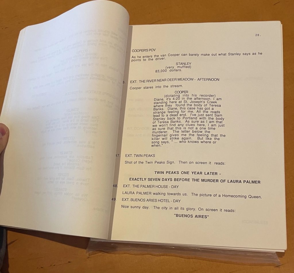Inside of Twin Peaks: Fire Walk With Me Script