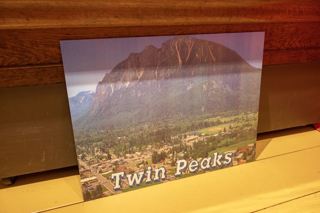 Twin Peaks card in an exhibit at the Snoqualmie Valley Historical Museum