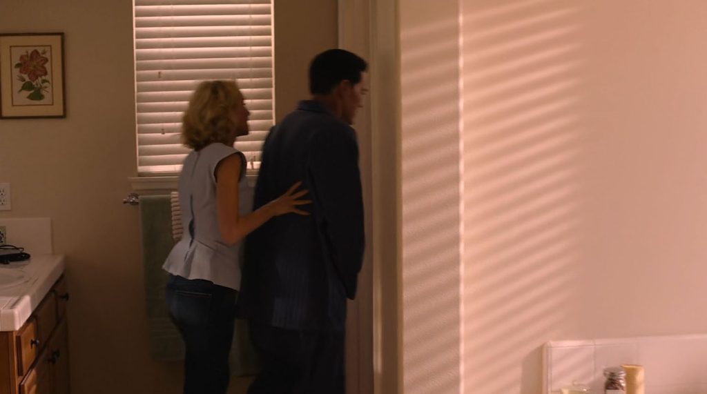 Janey-E Jones helping Dougie Jones to the bathroom