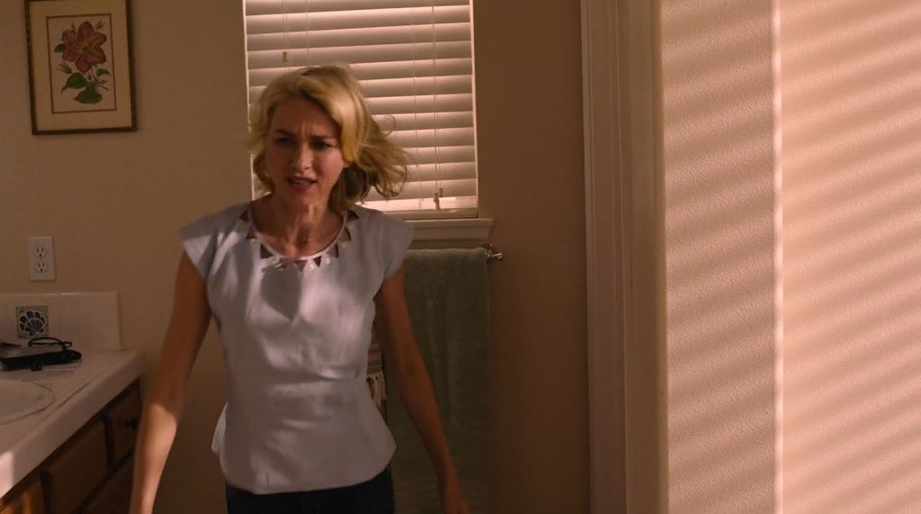 Janey-E Jones leaving the bathroom