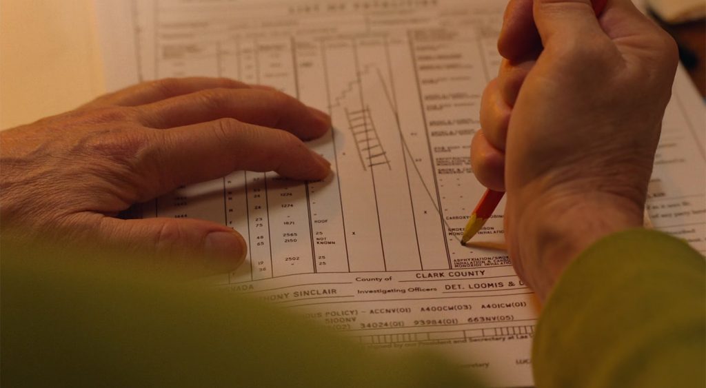 Dougie Jones drawing on paperwork