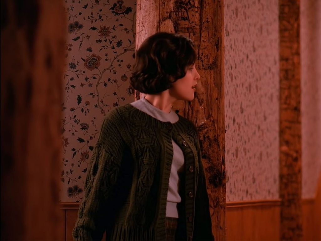 Audrey Horne in the hallway of The Great Northern Hotel