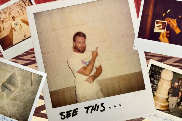 Collage of Polaroid photos from Dave Robinson