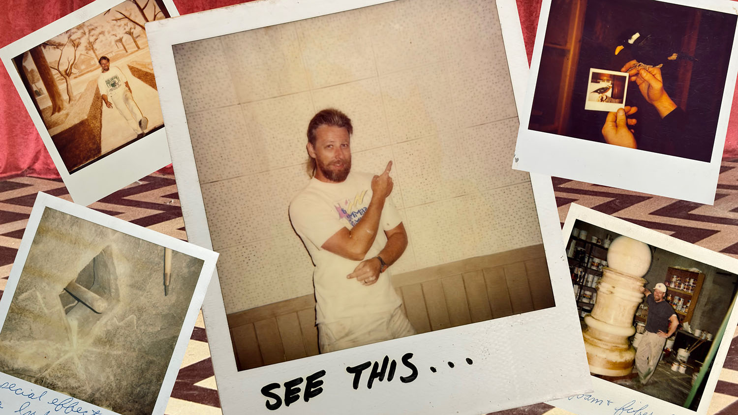 Collage of Polaroid photos from Dave Robinson