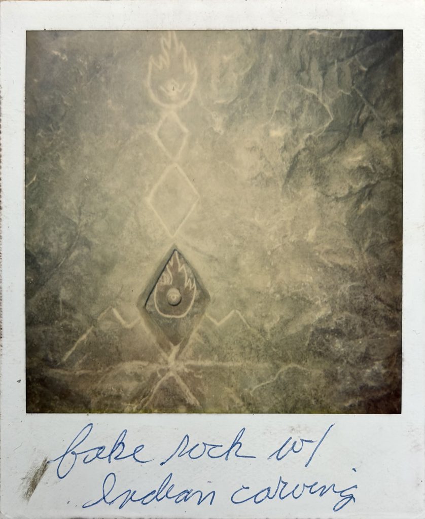 Polaroid photo of Owl Cave rockwork
