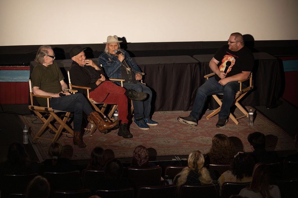 Harry Goaz, Dana Ashbrook, Michael Horse and Mike McGraner on stage at the North Bend Theatre