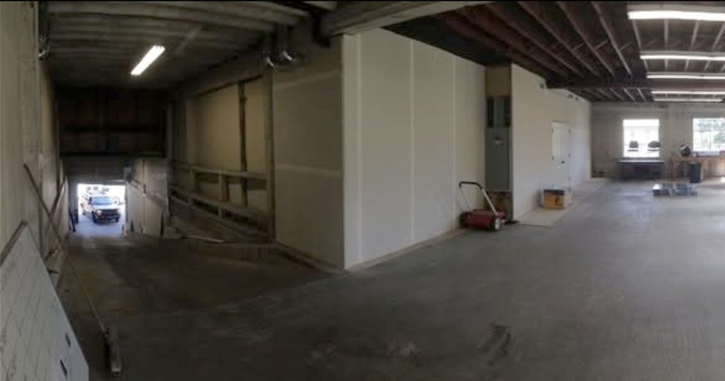 Interior of former Sunset Garage