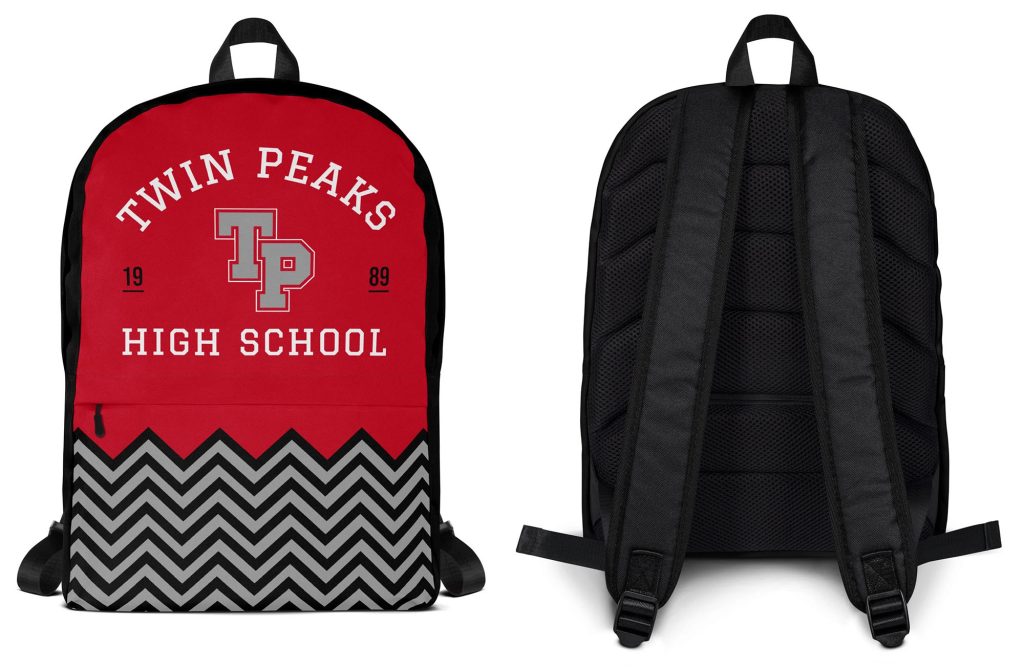 front and Back of Twin Peaks High School Backpack