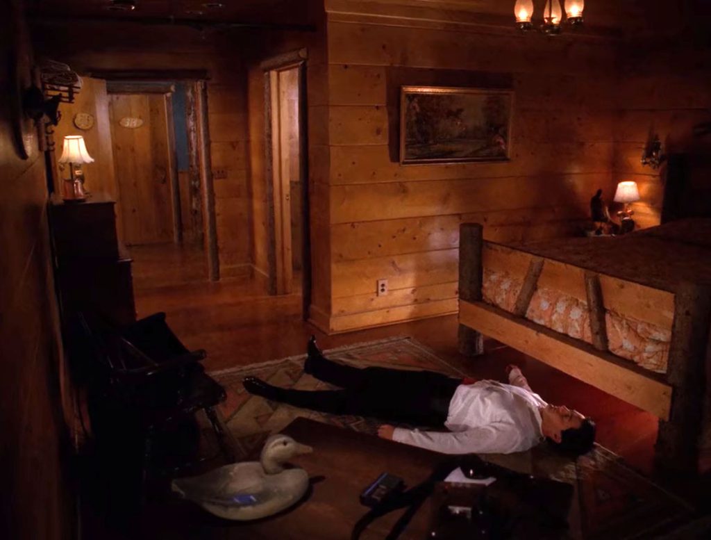 Room 315 with Agent Cooper laying on the floor