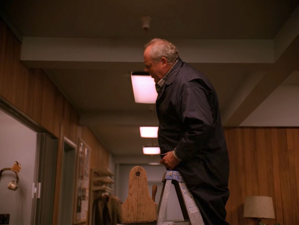Mr. Zipper on a ladder
