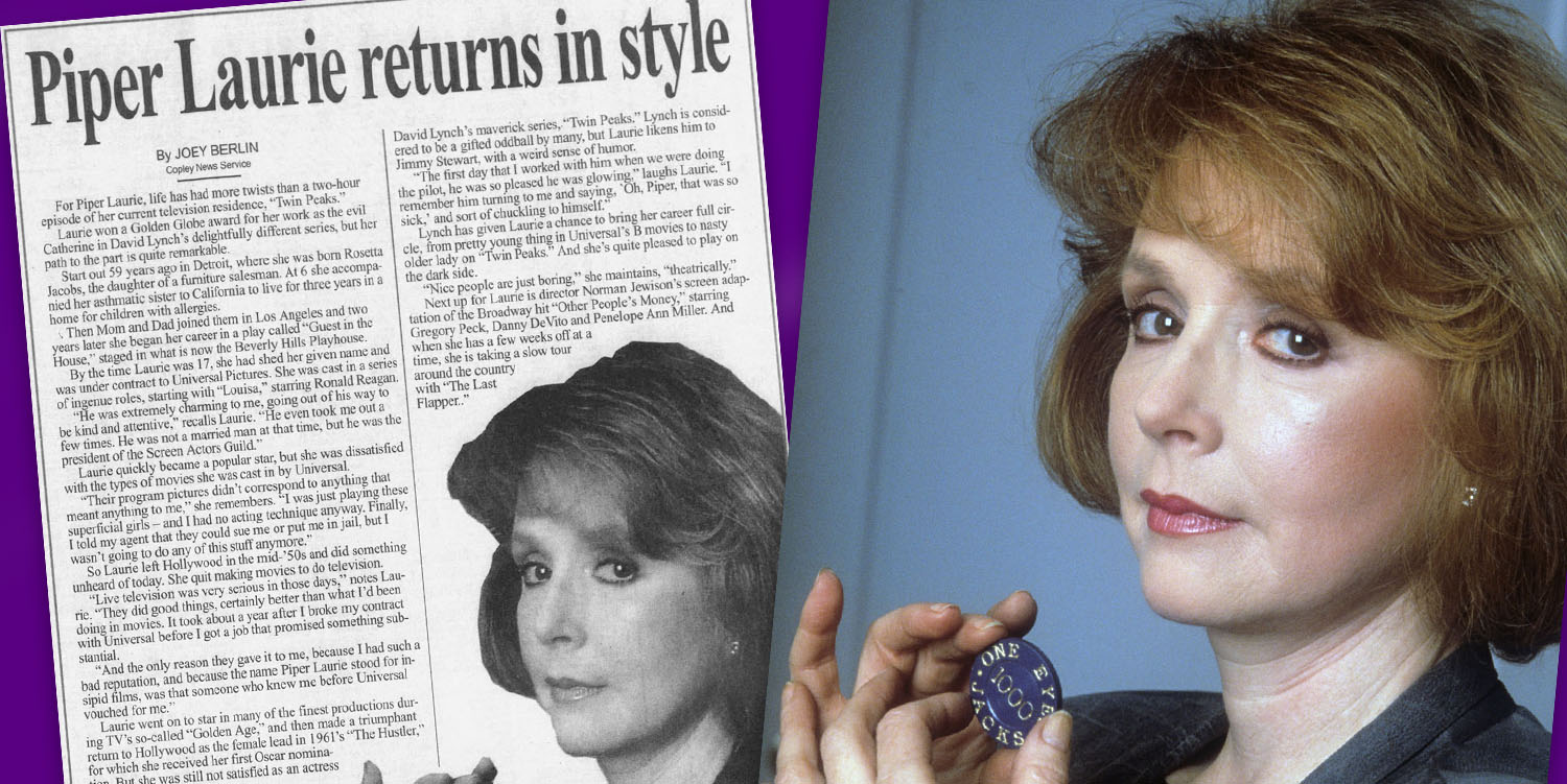 Newspaper article about Piper Laurie