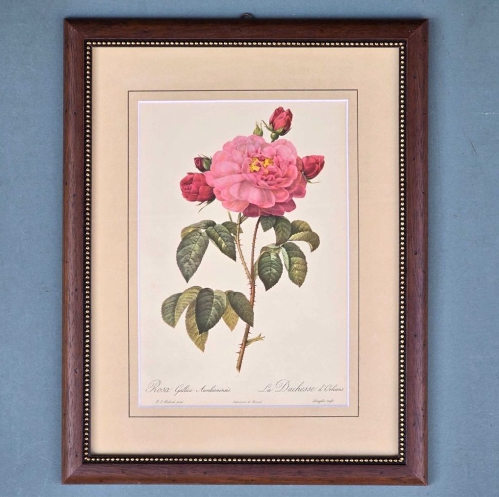 Framed floral artwork