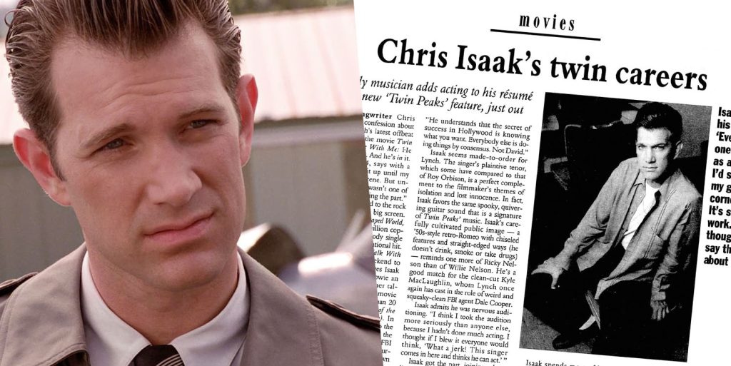 Special Agent Chet Desmond and an article about Chris Isaak