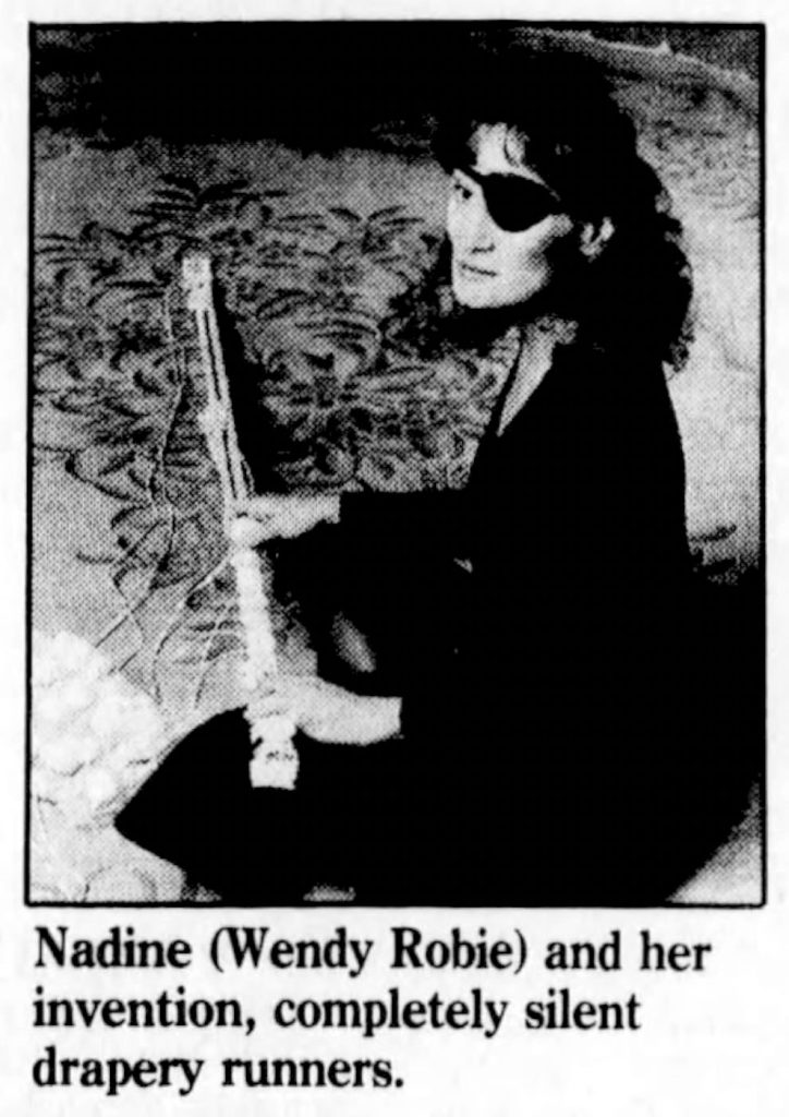 Nadine Hurley with her silent drape runner