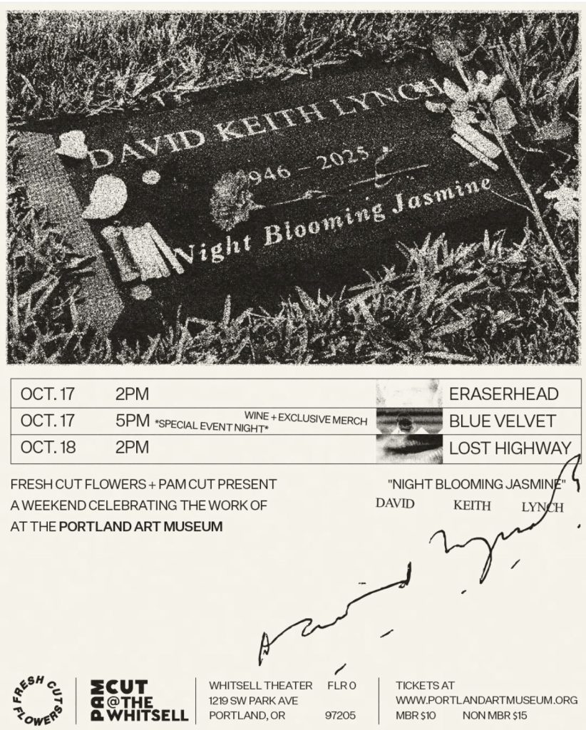 Portland Art Museum ad using David Lynch's gravesite