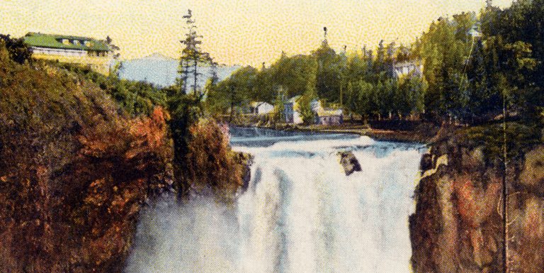 Snoqualmie Falls and Lodge Postcard by C.P. Johnston Co. – 3228