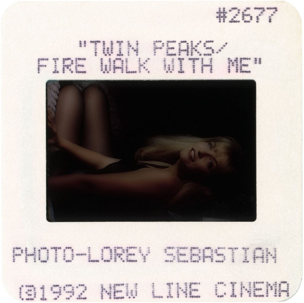 Slide of Sheryl Lee dressed as Laura Palmer in room 6 at the Red Diamond City Motel