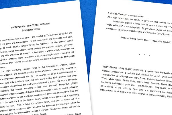 Two pages from a press kit