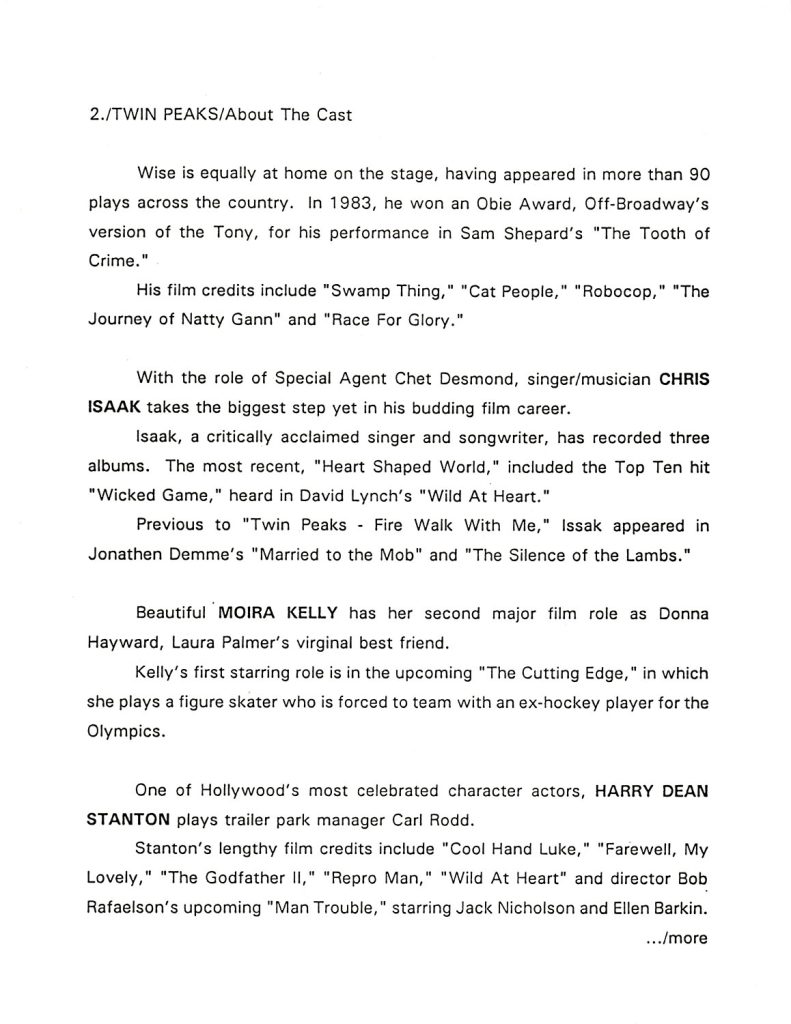 Details about the cast of Twin Peaks: Fire Walk With Me