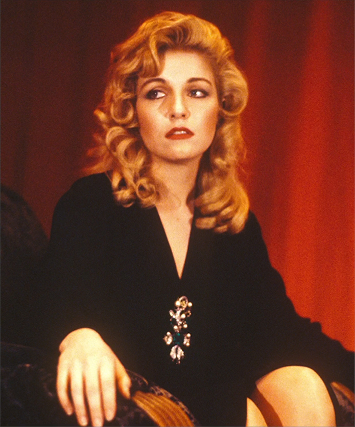 Laura Palmer sitting in the Red Room