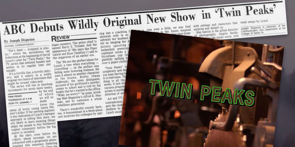 NEwspaper logo and Twin Peaks logo