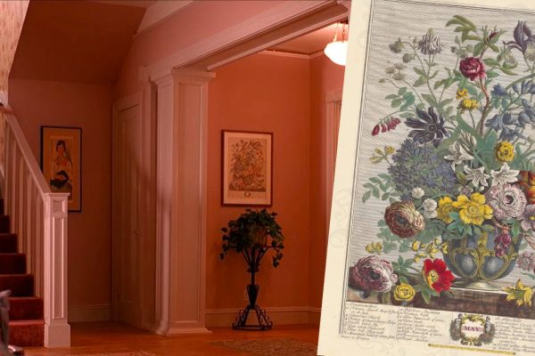 Hayward house and Robert Furber's "May" flower artwork.