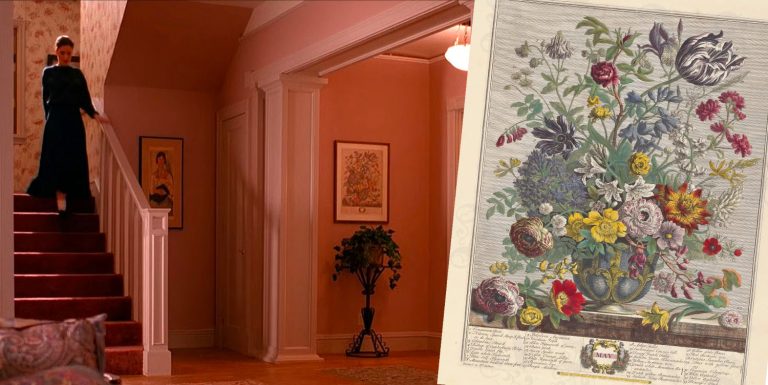 Hayward house and Robert Furber's "May" flower artwork.