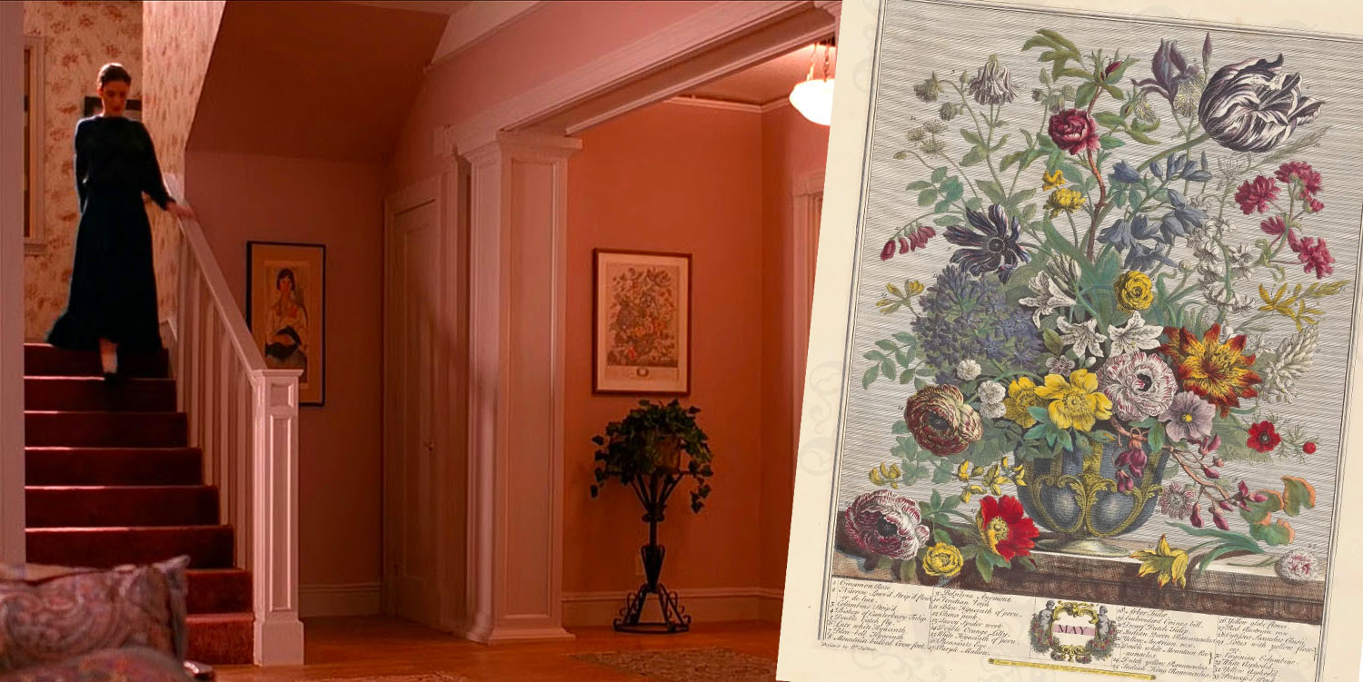Hayward house and Robert Furber's "May" flower artwork.