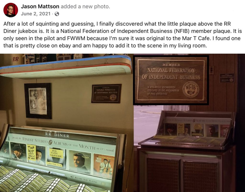 Facebook post about the NFIB plaque