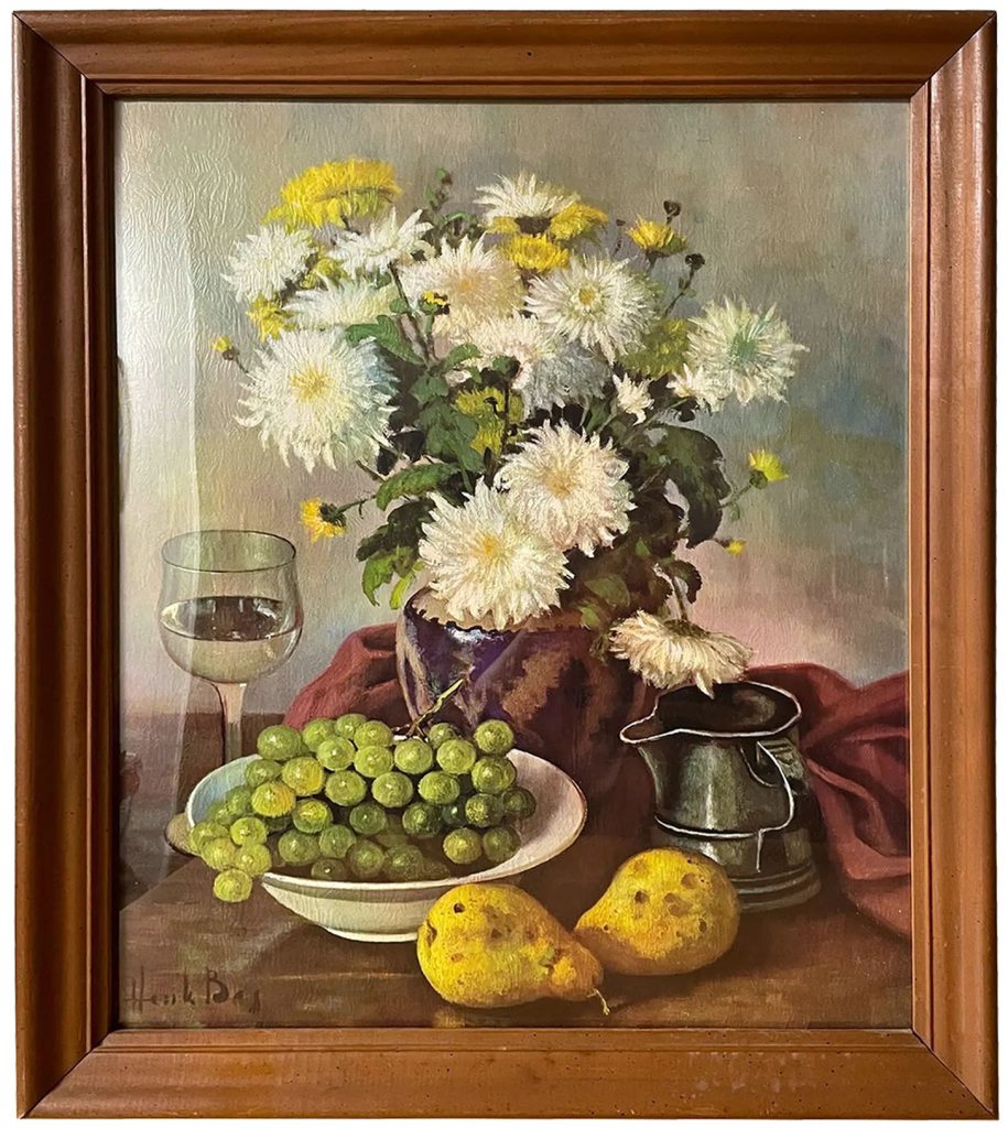 Still Life with Flowers and Fruit By Hendrick "Henk" Bos