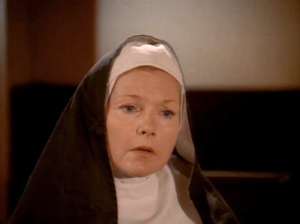Carol Lynley dressed as a nun
