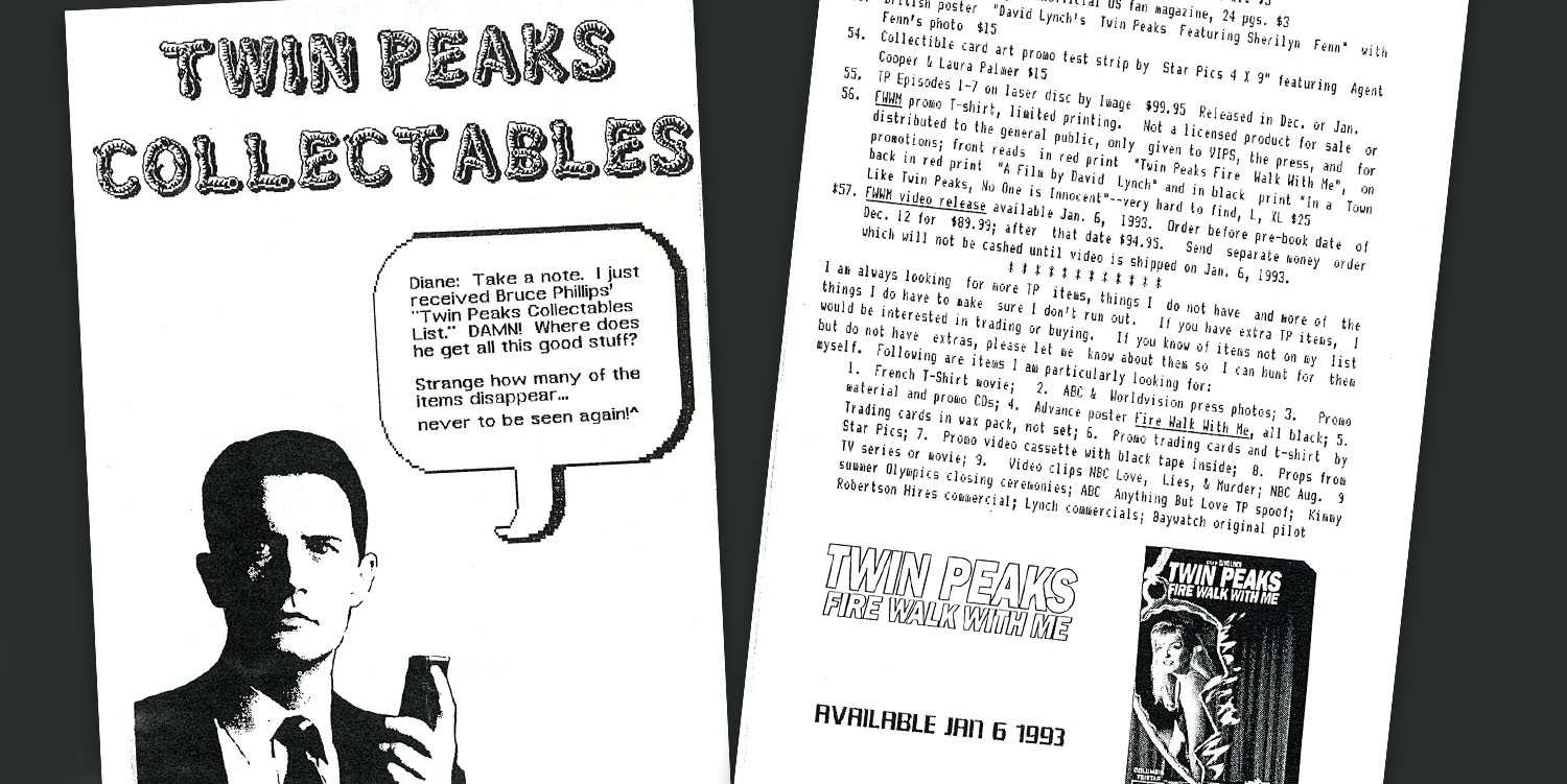 Twin Peaks Collectables catalog