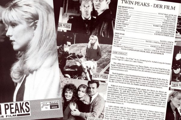 Laura Palmer and James Hurley on the cover and inside the Neues Filmprogramm for Twin Peaks: Der FIlm