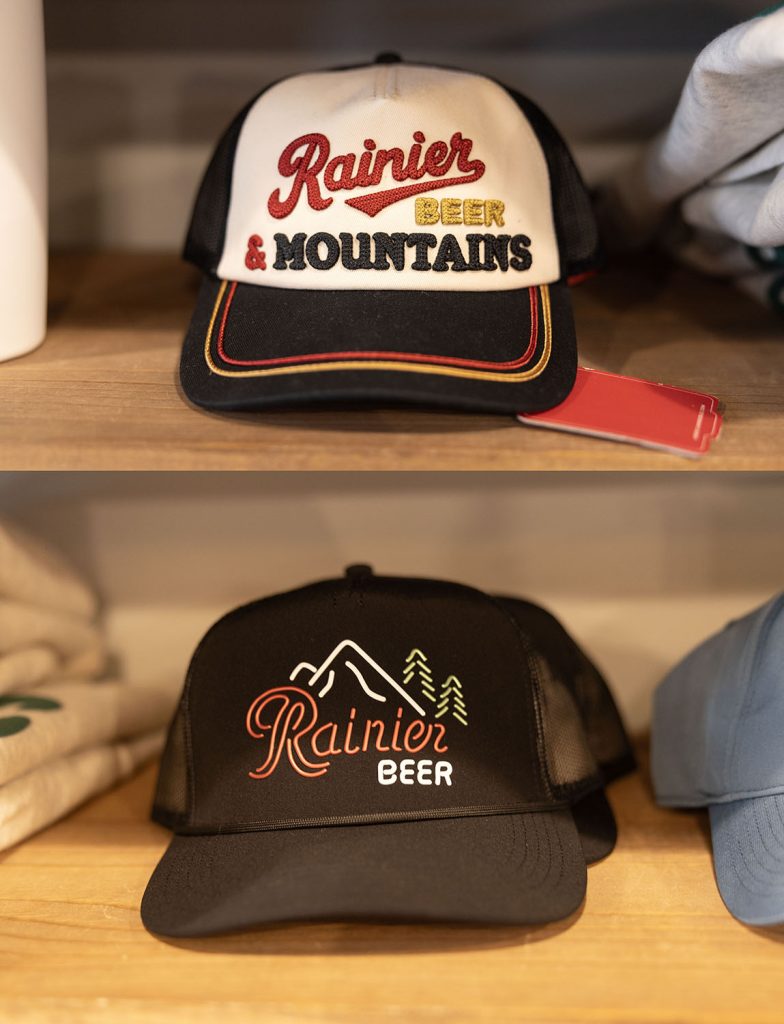 Two Rainer Beer hats