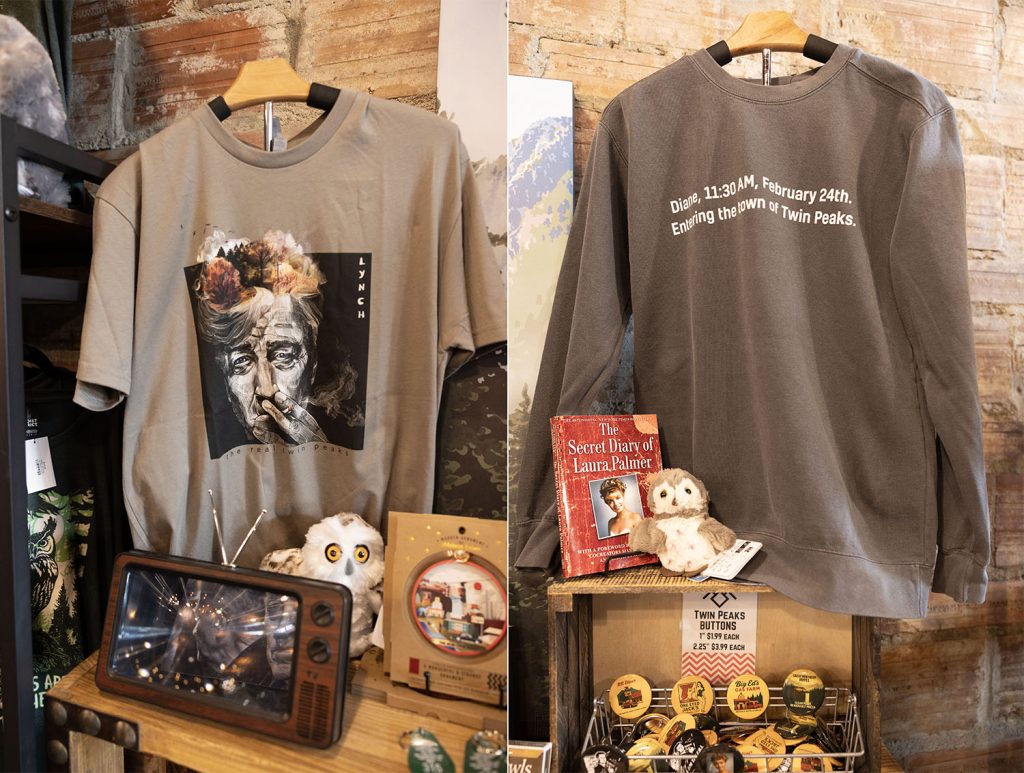 T-shirt and sweatshirt at Snoqualmie Trading Co.