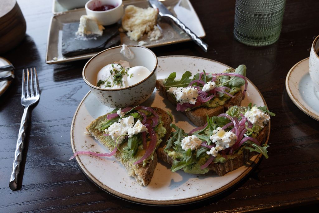 Plate of avocado toast at Salish Lodge & Spa