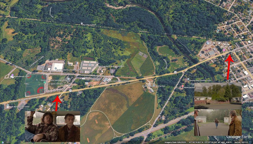 Aerial view of North Bend and Snoqualmie