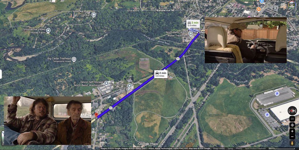 Aerial view of North Bend and Snoqualmie