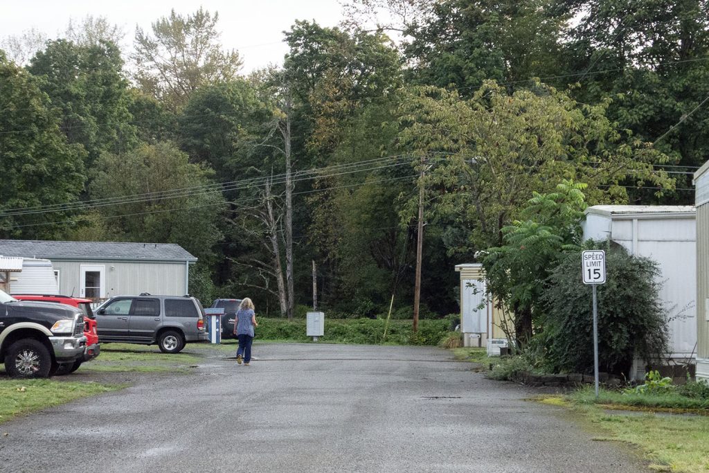 Road in a mobile home park