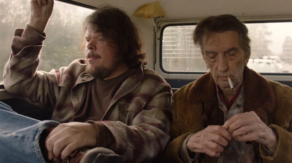 Mickey and Carl Rodd in the back of a van